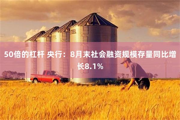 50倍的杠杆 央行：8月末社会融资规模存量同比增长8.1%