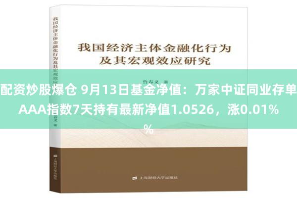 配资炒股爆仓 9月13日基金净值：万家中证同业存单AAA指数7天持有最新净值1.0526，涨0.01%