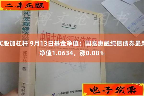 买股加杠杆 9月13日基金净值：国泰惠融纯债债券最新净值1.0634，涨0.08%