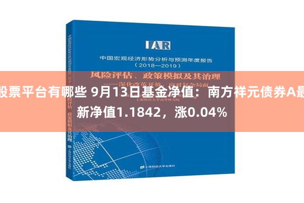 股票平台有哪些 9月13日基金净值：南方祥元债券A最新净值1.1842，涨0.04%