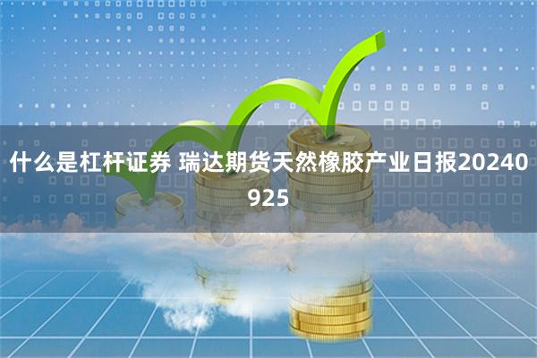 什么是杠杆证券 瑞达期货天然橡胶产业日报20240925