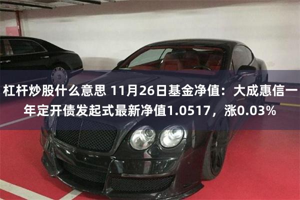 杠杆炒股什么意思 11月26日基金净值：大成惠信一年定开债发起式最新净值1.0517，涨0.03%