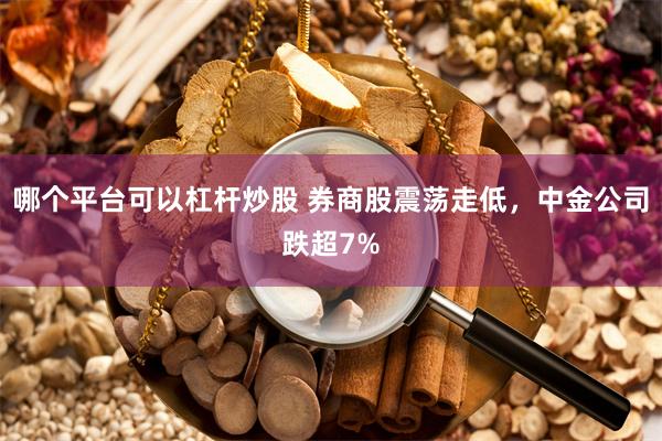 哪个平台可以杠杆炒股 券商股震荡走低，中金公司跌超7%